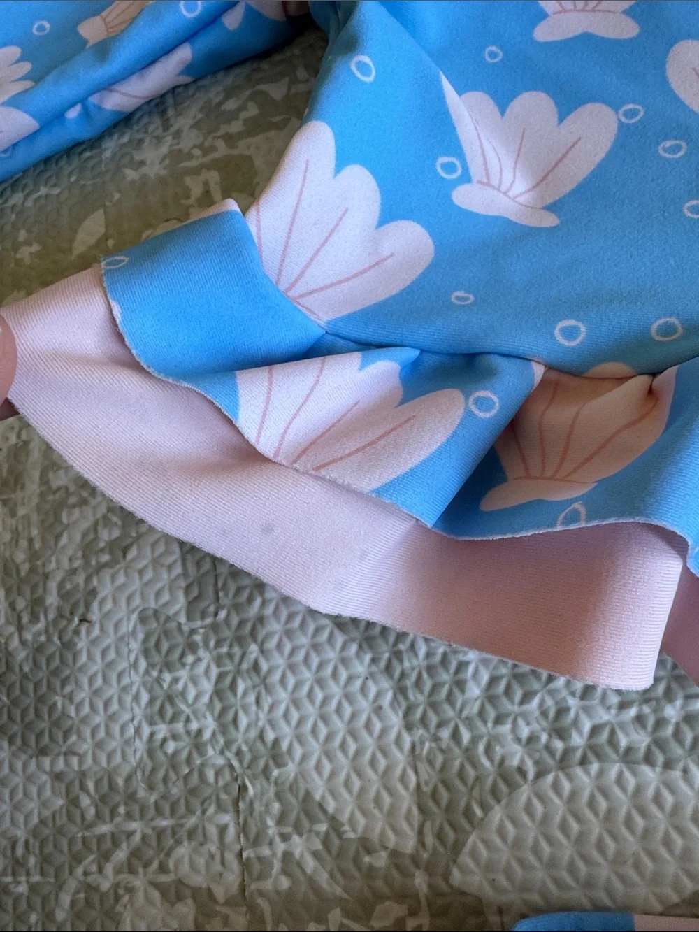 Girls Blue & Pink Ruffle Two-Piece Swim Set - Picture 4 of 4